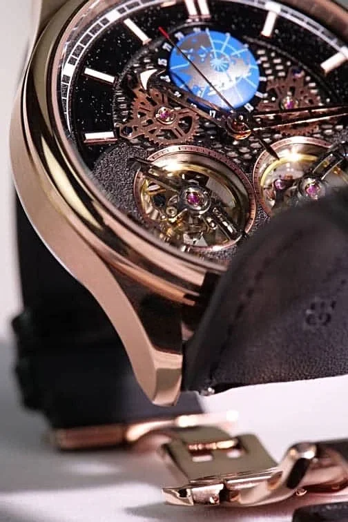 Macro shot of the Galileo black watch